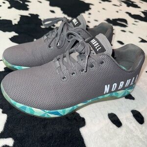 NOBULL Charcoal Sneakers with Aqua Highlights